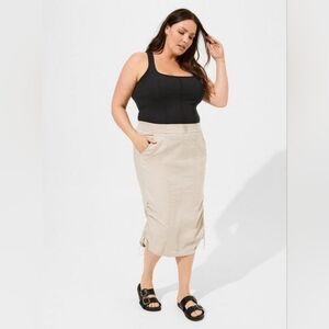 Torrid Maxi Poplin Cargo Skirt 3X 22/24 NWT
